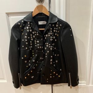 Coach Womens 2 Black Lamb Leather Rivet Jacket